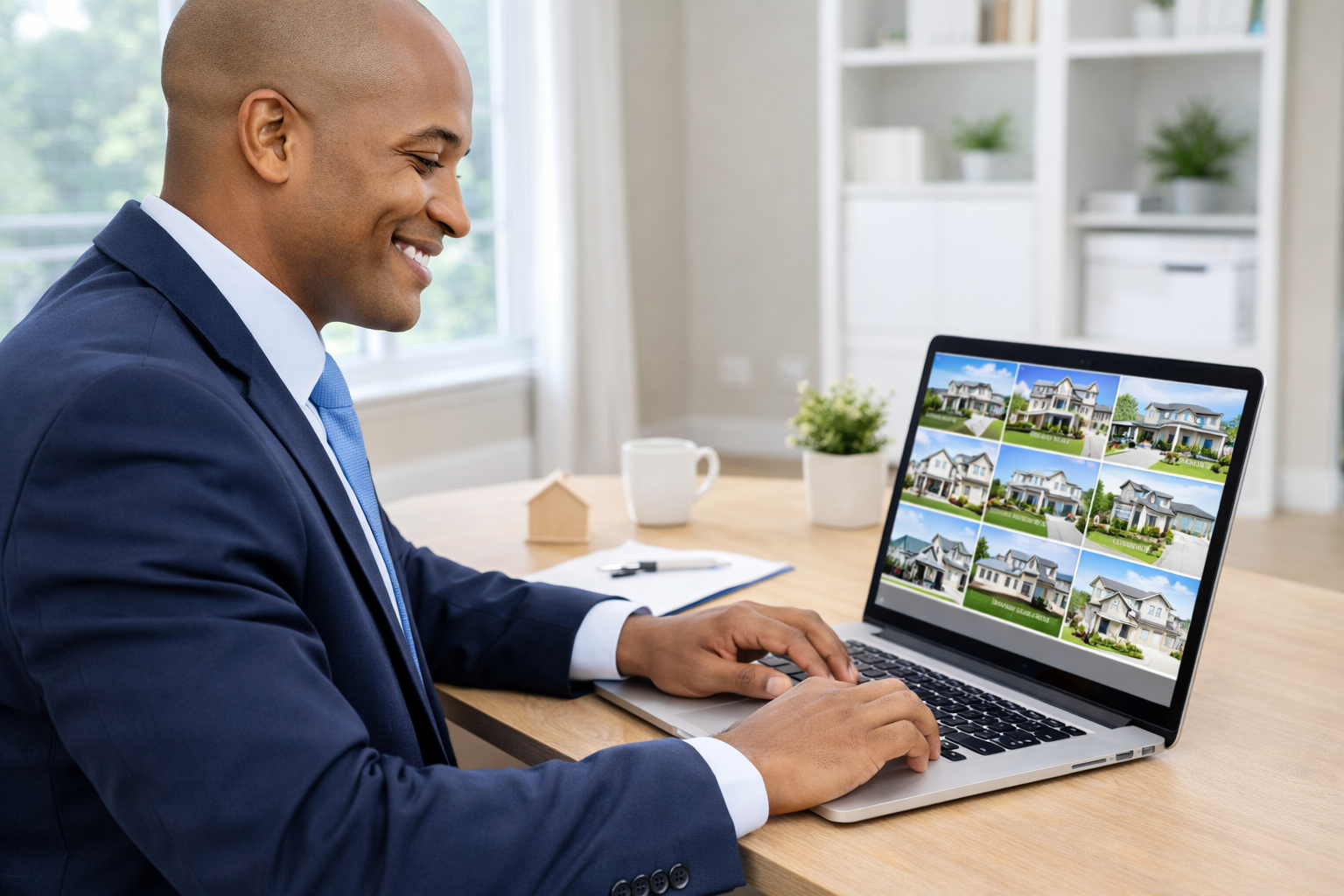 Happy family moving into new home