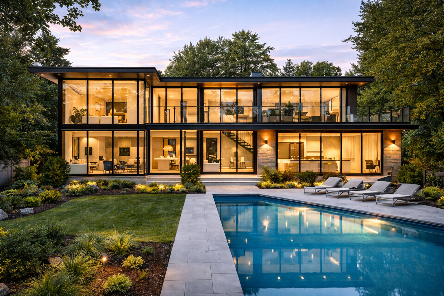 Glass modern retreat