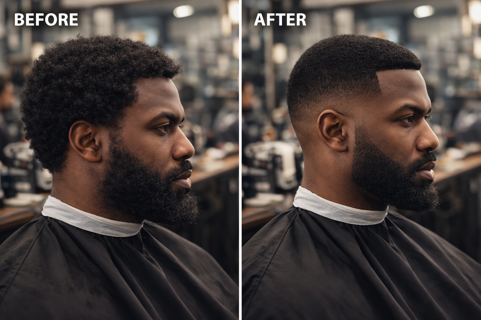 Before and after cut