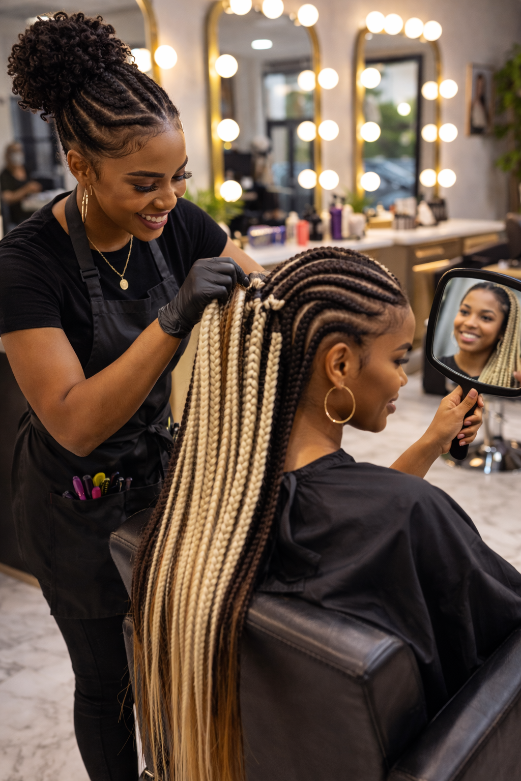 Finished braids portrait